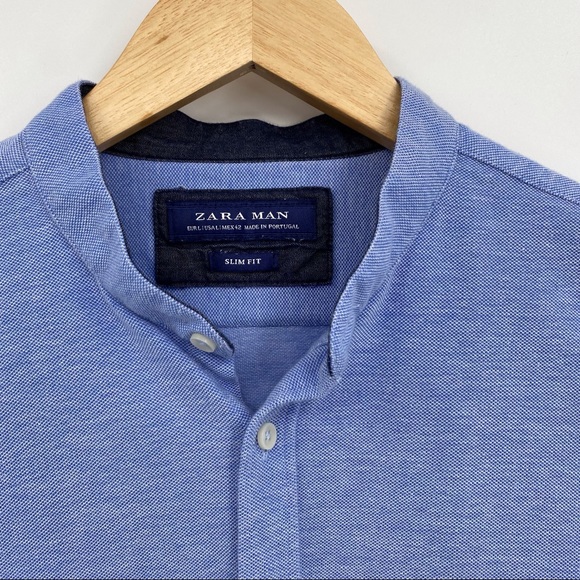 Zara Man light blue button front shirt - Picture 2 of 6